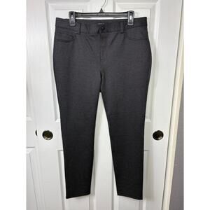 DKNY Women's Pants Large Gray Houndstooth Stretch Tapered Comfort Smart